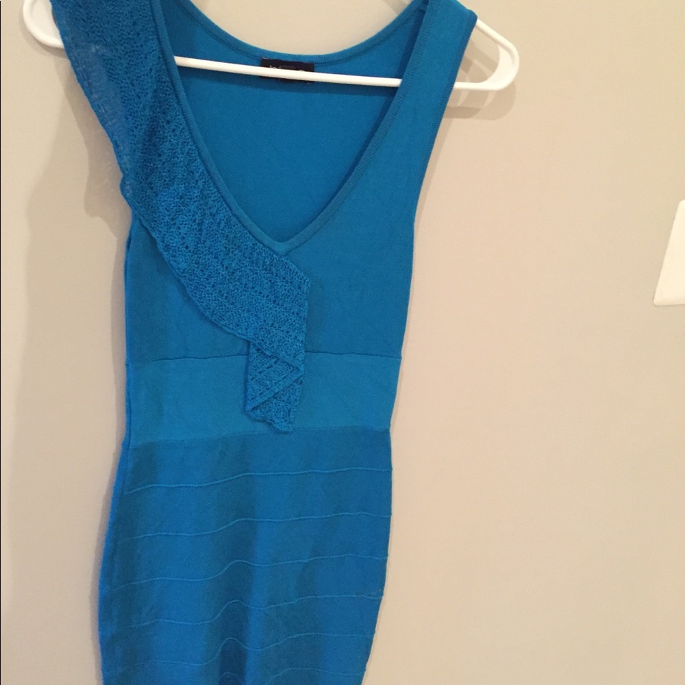 Bebe blue bodycon Bandage Mini dress s